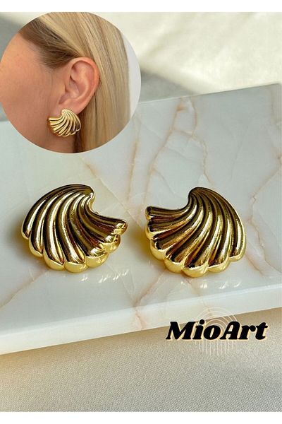 MioArt Γυναικεία σκουλαρίκια με κυρτό κοχύλι Oyster