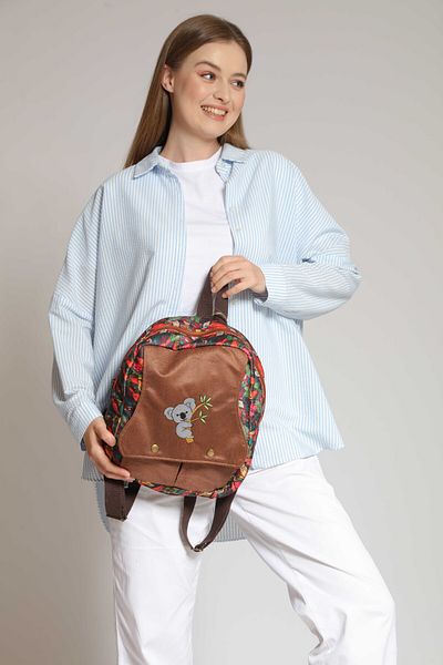 Street Bag Ethnic Koala Embroidered Bohemian Patterned Backpack - Daily Travel Use