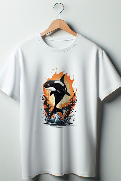 Vordevia Kit Štampano Oversize kroj okrugla kragna Bela majica