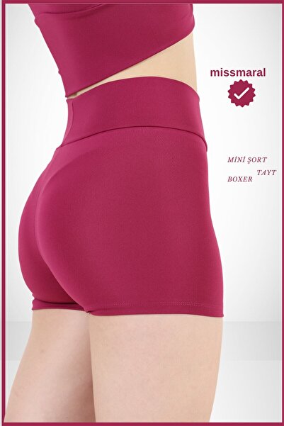 missmaral Γυναικείο Μίνι Κολάν Sea Pool Σορτς Plum Χρώμα Καθημερινή Χρήση Συσφικτική Εφαρμογή Εμφάνιση 1080