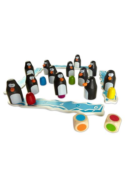 Blue Orange Joc de societate - Pengoloo wood - joc de strategie cu pinguini cu piese din lemn