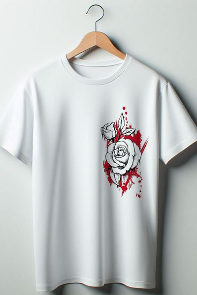 Vordevia Λευκό μπλουζάκι με φλοράλ εμπριμέ Oversize Crew Neck