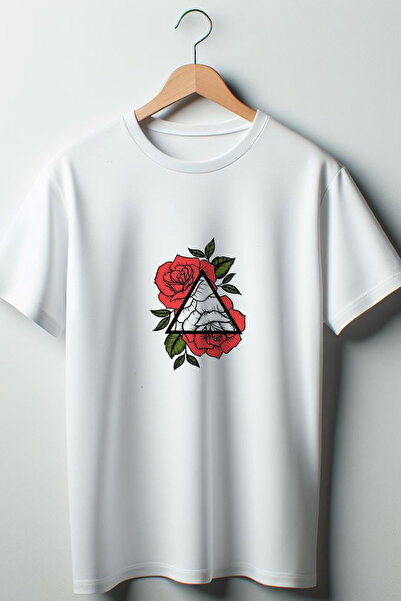 Vordevia Футболка з квітковим принтом, оверсайз, з коміром-стійкою, біла