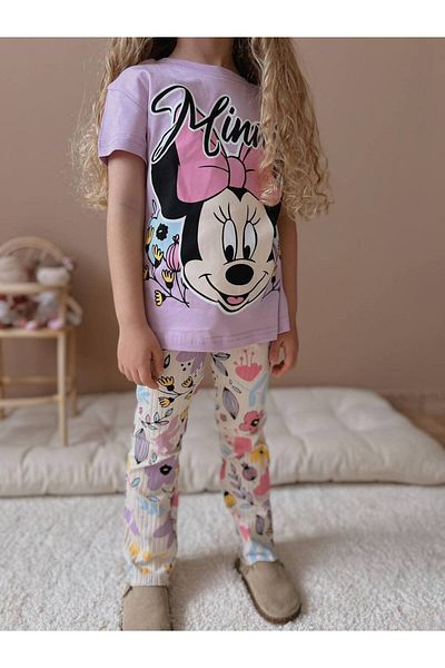 Jolly Kids Girl's Red Floral Ribbed Tights Set