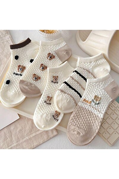 BGK STND 5'li Kabartmalı Ayıcık Desenli Çorap Klasik