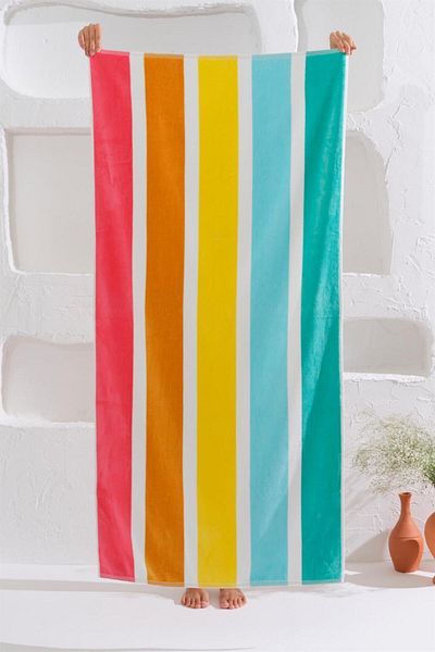 Homelover 100% βαμβακερή πετσέτα θαλάσσης ριγέ παραλίας 75x150