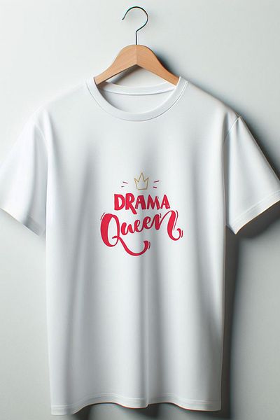 Vordevia Λευκό μπλουζάκι Drama Queen με στάμπα Oversize Crew Neck