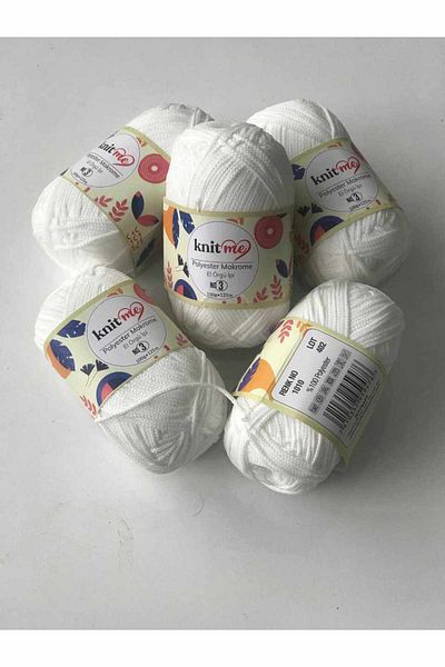 Alize Macrame alb din poliester 3 mm 100 Gr Ață de tricotat manual 1010