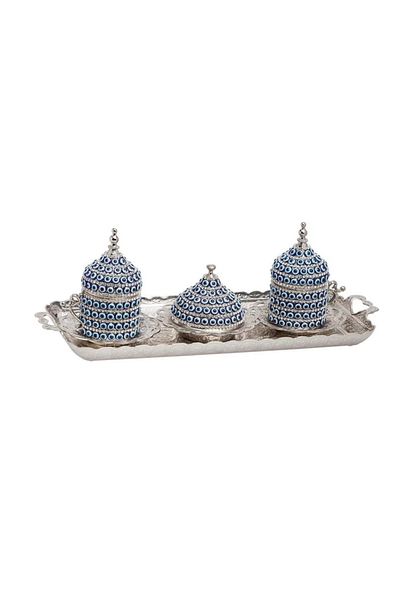 bigiyin 2-Piece Coffee Cup Set - Evil Eye Beads and Stones, Presentation Glasses 11 Pieces