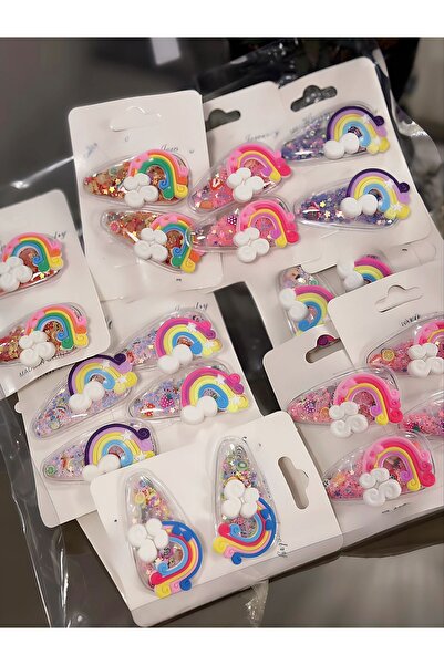 QUEEN AKSESUAR 3çift 6 adet karışık gökkuşağı renkli hareketli pullu süslü ya...