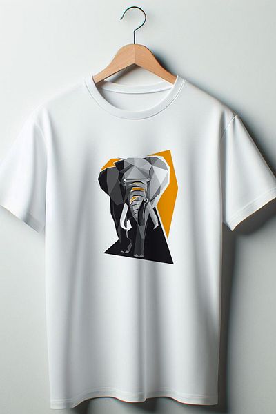 Vordevia Tricou alb oversize cu decolteu rotund cu imprimeu elefant