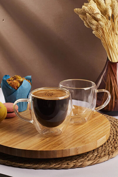 Binbirdemet كوب زجاجي مزدوج الجدار سعة 250 مل