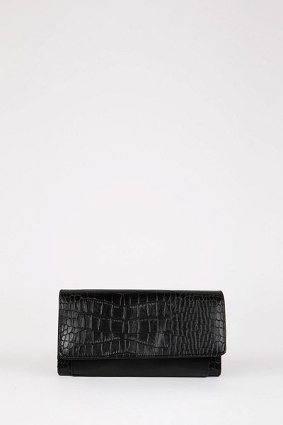 DeFacto Women's Crocodile Patterned Faux Leather Wallet C9394Axns