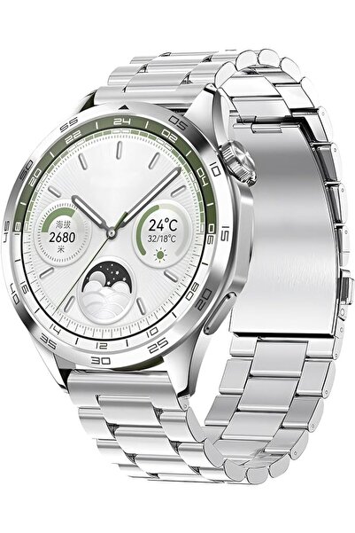 Rivor Huawei Watch (GT4/Watch 4 Pro/GT3/GT3 Pro/GT2/GT2 Pro) 46mm Paslanmaz Baklalı 22mm Metal Kordon