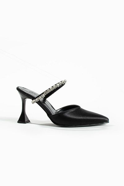 DUXAL SHOES Pantofi cu toc cu detalii din satin negru
