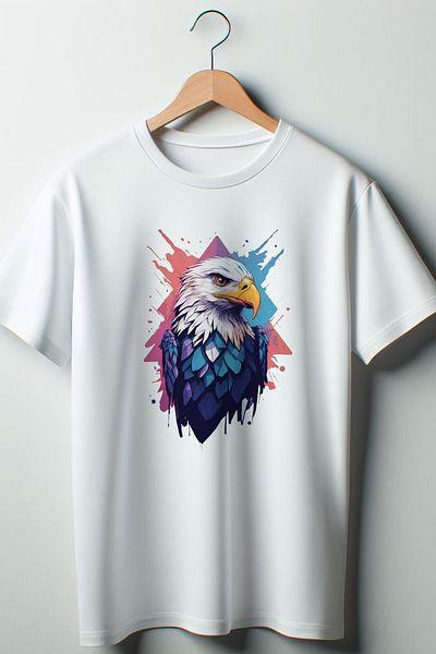 Vordevia Tricou alb oversize cu decolteu rotund cu imprimeu Eagle
