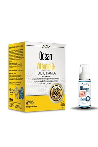 Ocean Orzax Ocean Vitamin D3 - 1000 Iu 50ml Drops + Gift Whitening Foam