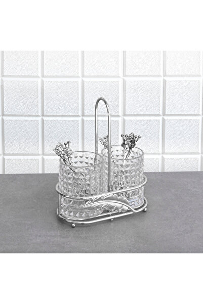 Hinora Leaf Series - Set of 2 Glass Spoon Holders 19X10X23Cm