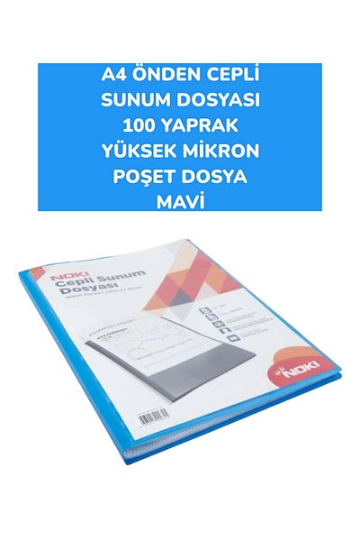 SEYFİKİRTASİYE High Micron A4 Presentation File - 100 Sheets, Front Pocket, Bag File Noki