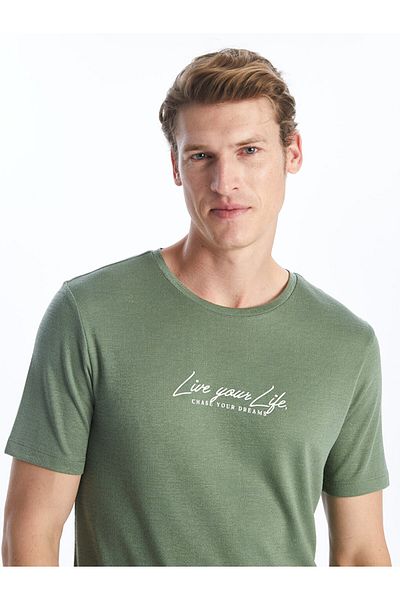 LC Waikiki LCW Men's T-shirt - Crew Neck, Short Sleeve, Printed