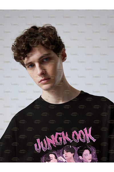 aynewmoda Μπλουζάκι με στάμπα jungkook BTS Plus Size