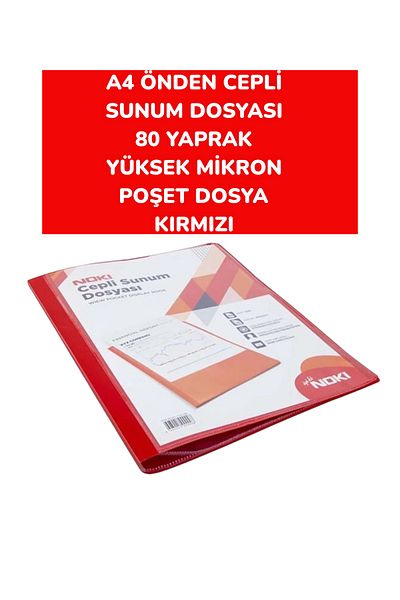 SEYFİKİRTASİYE A4 High Micron 80 Sheets Presentation File - Front Pocket and Poset File Noki