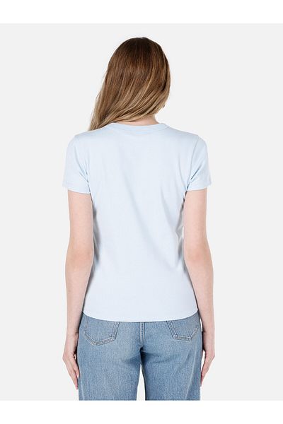 Colin's Tricou cu mânecă scurtă pentru femei, albastru, cu decolteu, Cl1068567