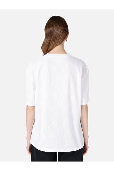 Colin's Tricou cu mânecă scurtă pentru femei, alb, cu imprimeu, cu decolteu normal, Cl 1068434