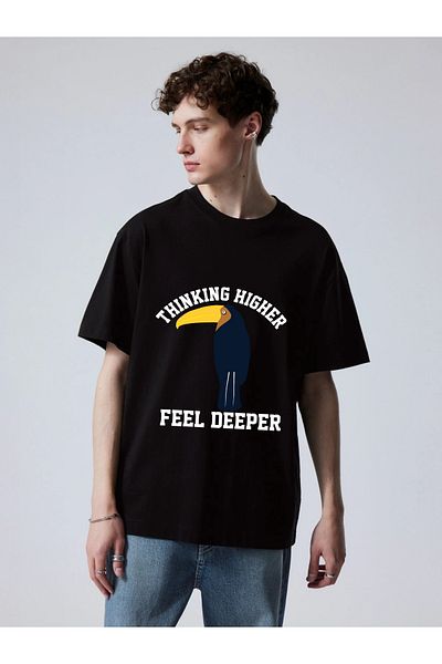 aynewmoda Μπλουζάκι μεγάλου μεγέθους Toucan bird με στάμπα