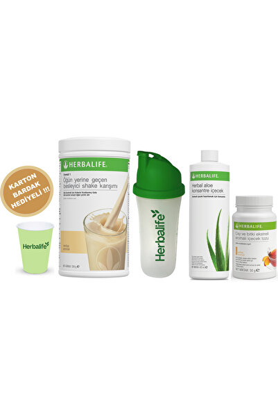 Herbalife Set6 Shake Vanilya Aloe Konsantre İçecek Shaker Şeftali Çay 50 gr