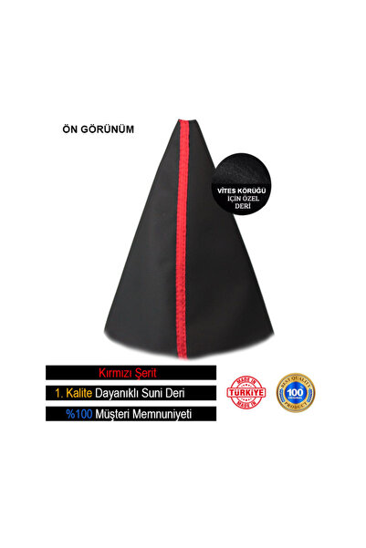 AutoAll Black Leather Special Design Red Stripe Gear Shift Gaiter Compatible with BMW X6 (2015 F16)