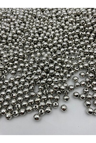 Hedef Bijuteri 8mm Dünya  Model Gümüş-Nikel Renk CCB Metalize Plastik Boncuk,...
