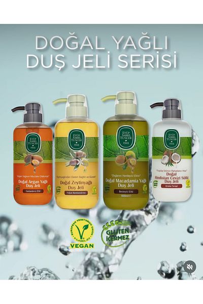 Eyüp Sabri Tuncer Vegan, Gluten Free Shower Gels Series 600ml 4 Pieces