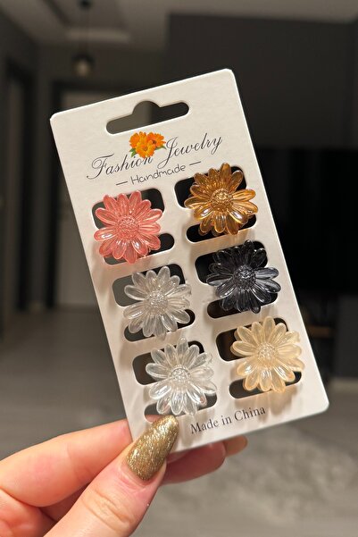 C&E Design Kadın 6'lı Mini Çiçek Mandal Toka Seti