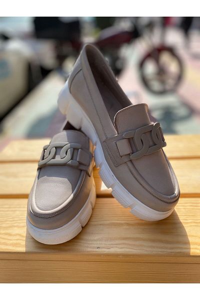 Mammamia D24YA-3430 Pantofi lofer de 4 cm pentru femei cu cataramă și căptușeală