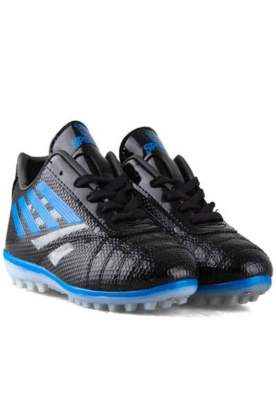 SPORTAÇ LİG Neymar Genç Halı Saha Futbol Ayakkabı SİYAH_RUGAN MAVİ