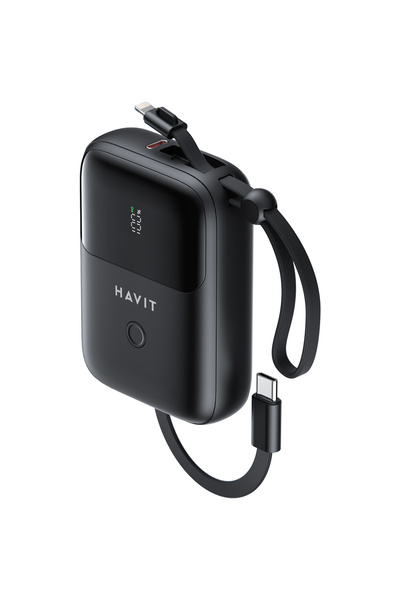 Havit Cablu de alimentare externă PB5215 PD22.5W cu încărcător Type-C sau Lig...