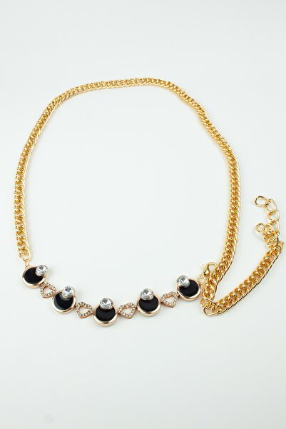 Liveyn Design Curea din metal auriu cu detaliu inimă de piatră