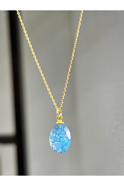 DURAN TAKI TASARIM Opal Altın Kaplama Gümüş Kolye