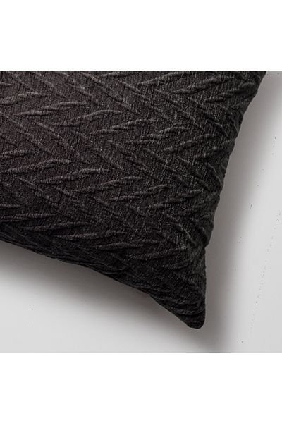 Fineroom Living  Cello " - Embossed Patterned Throw Pillow 35x70 - Anthracite ( Including Ic Pillow)