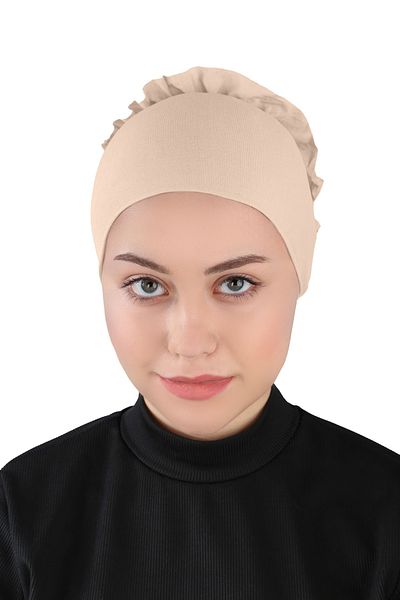 Ecardin Large Bonnet Laced Knob Thin Parisian Fabric - St 140 Light Mink