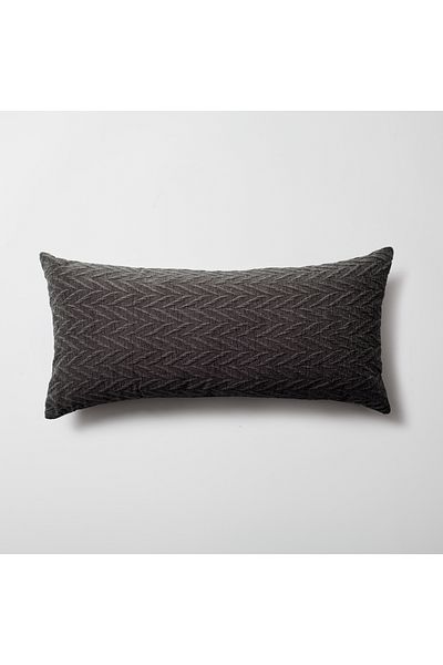 Fineroom Living  Cello " - Embossed Patterned Throw Pillow 35x70 - Anthracite ( Including Ic Pillow)