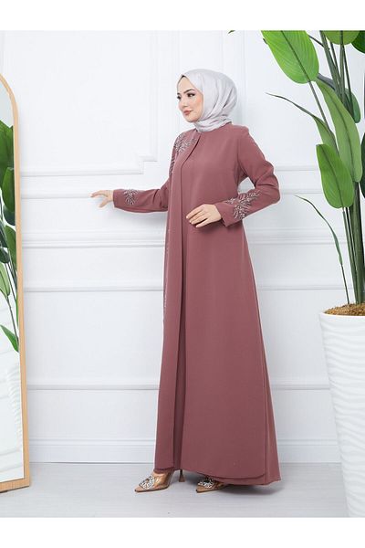 KMKkombin Plus Size Leaf Jewelled Mother's Dress new season
