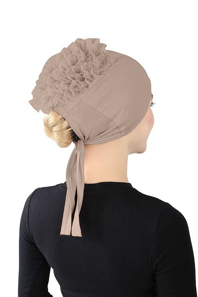 Ecardin Large Size Cuffed Cuffed Bonnet - St 212 Dark Mink