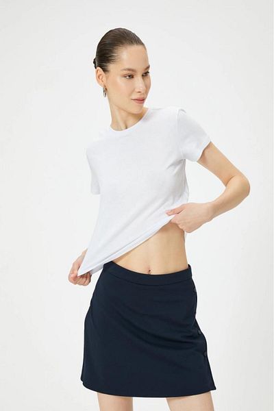 Koton Κοντομάνικο T-shirt με λαιμόκοψη με δαντέλα πλάτη και λεπτομέρεια με φιόγκο
