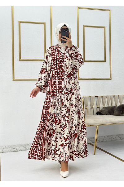 Moda Krash CİCEK PATTERN GIRL VISCOSE DRESS