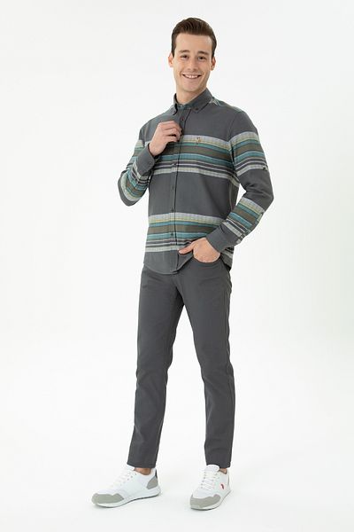 U.S. Polo Assn. Ανδρικός καμβάς ανθρακί / παντελόνι Chino1728006