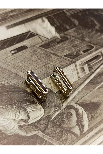 PAMES Mini Rectangular Steel Hoop Earrings