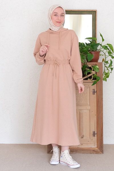 Ceylan Otantik Mink 2 Thread Hooded Sweat & Skirt Set
