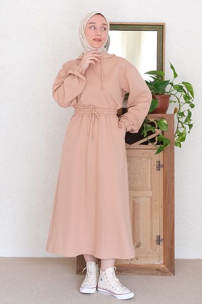 Ceylan Otantik Mink 2 Thread Hooded Sweat & Skirt Set